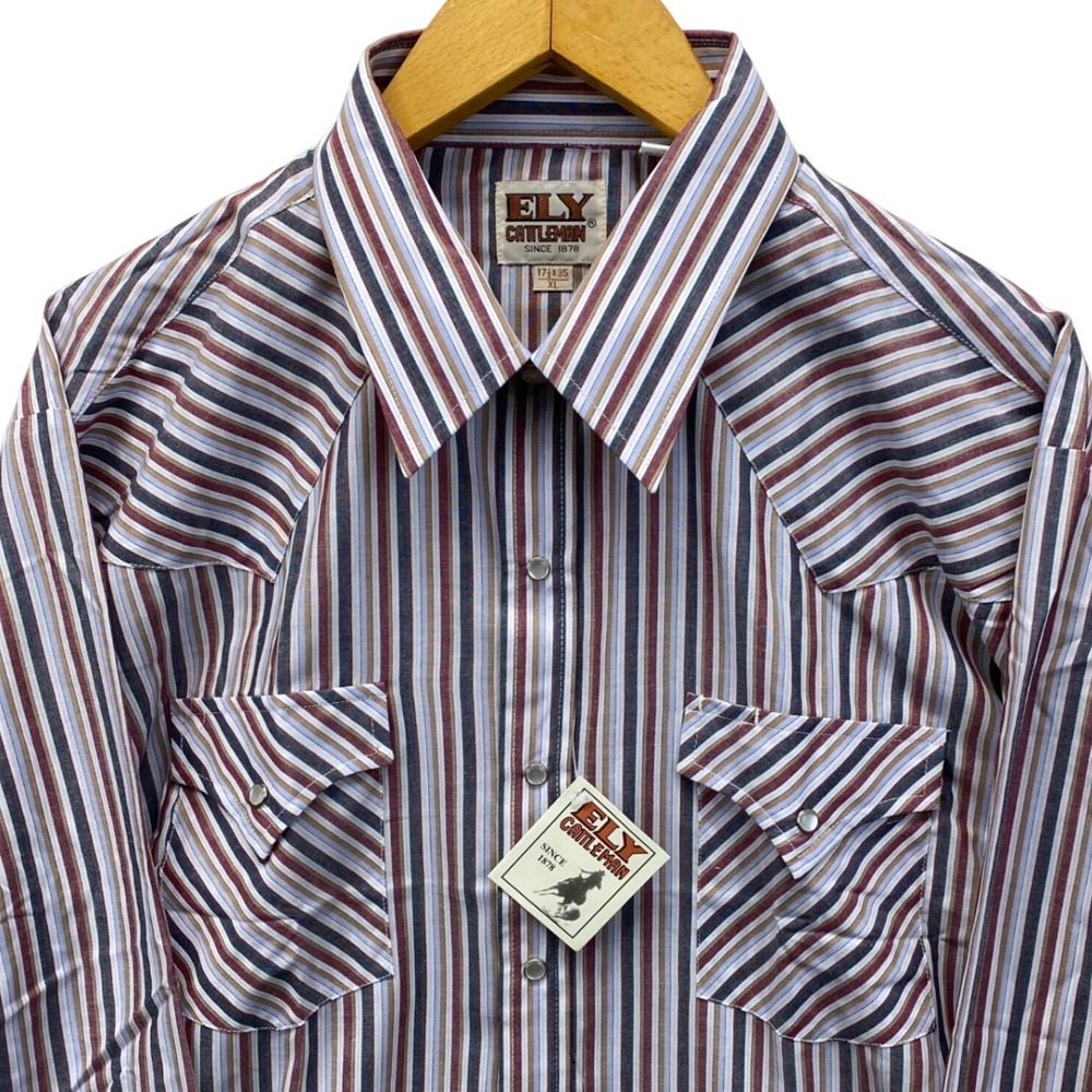 Vintage 1990s Ely Cattleman Pearl Snap            Western Shirt Men XL Deadstock